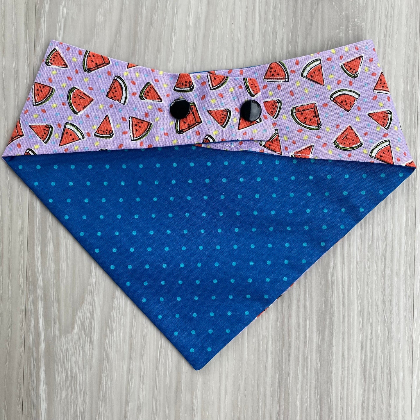 Watermelon Dog Bandana, Snap-On Style, Matching Hair Bow