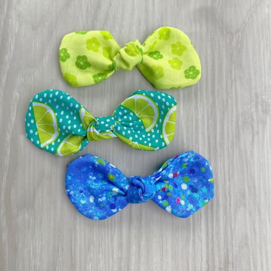 Summer Dog Hair Bow, Floral Clip, 100% Cotton