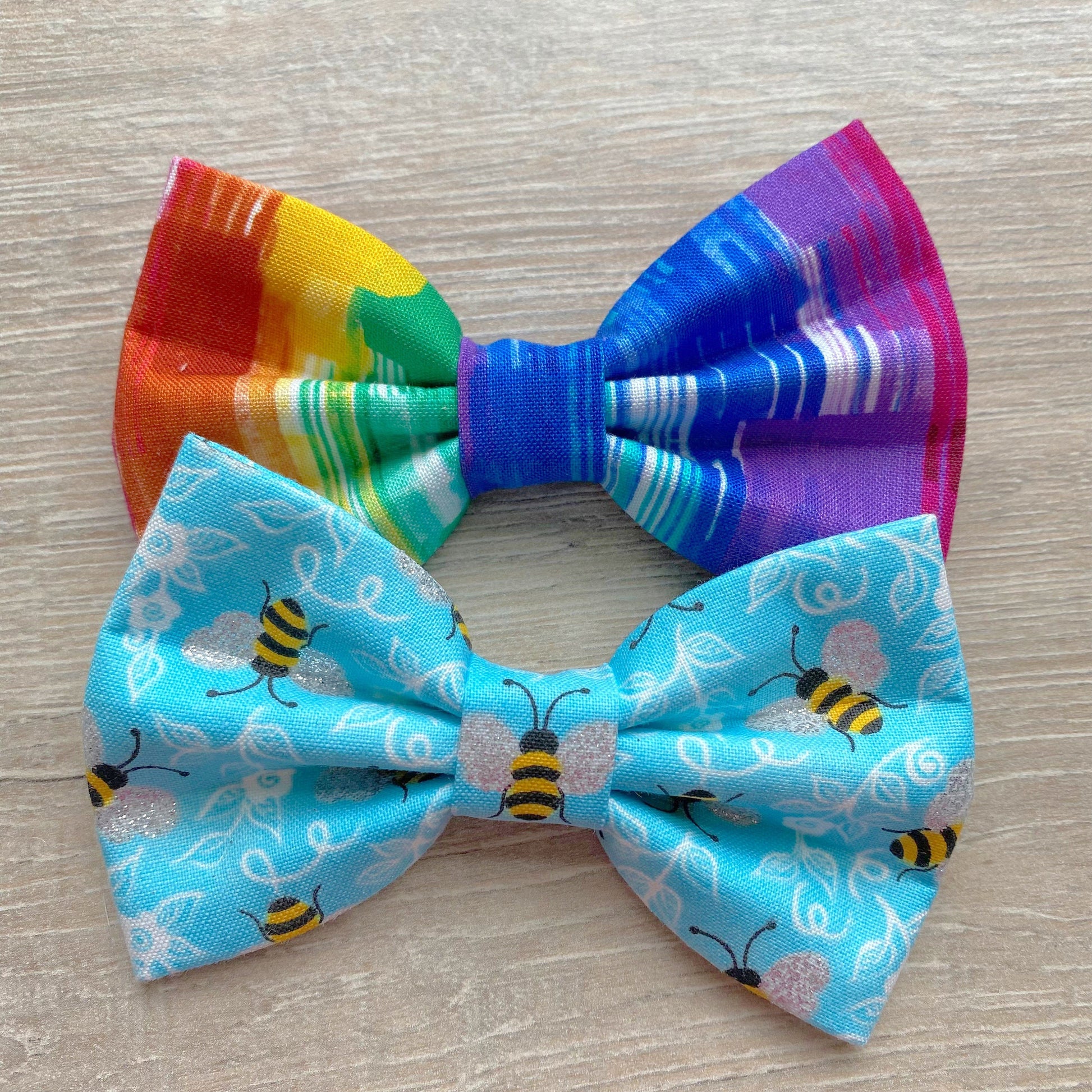 Summer Dog Bowtie, Bumblebee and Rainbow Cotton Pet Bow Tie