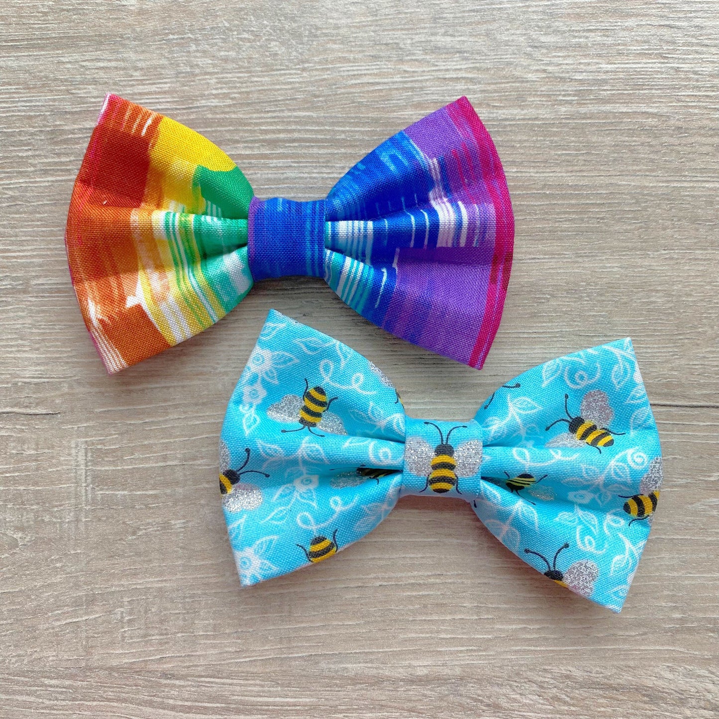 Summer Dog Bowtie, Bumblebee and Rainbow Cotton Pet Bow Tie