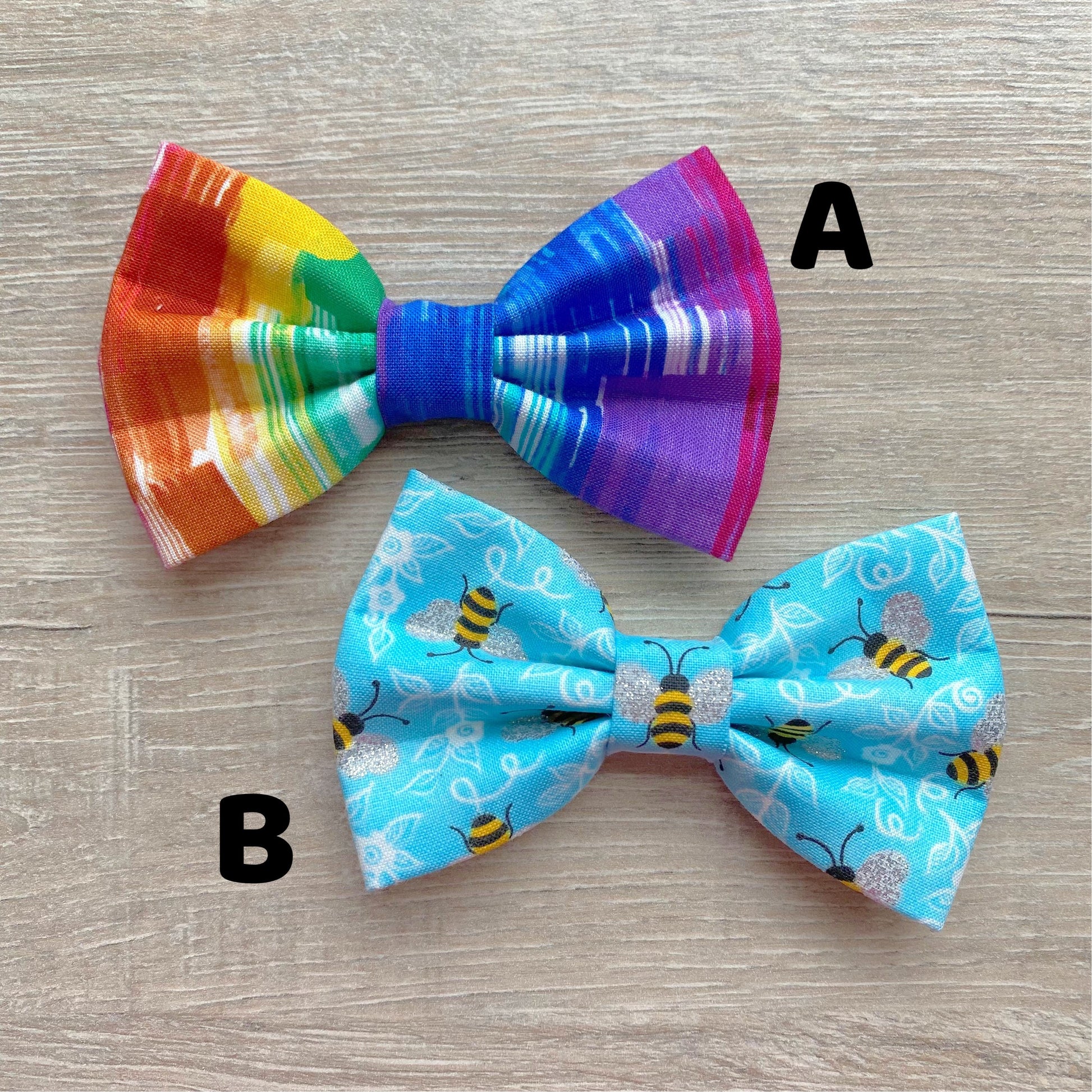 Summer Dog Bowtie, Bumblebee and Rainbow Cotton Pet Bow Tie