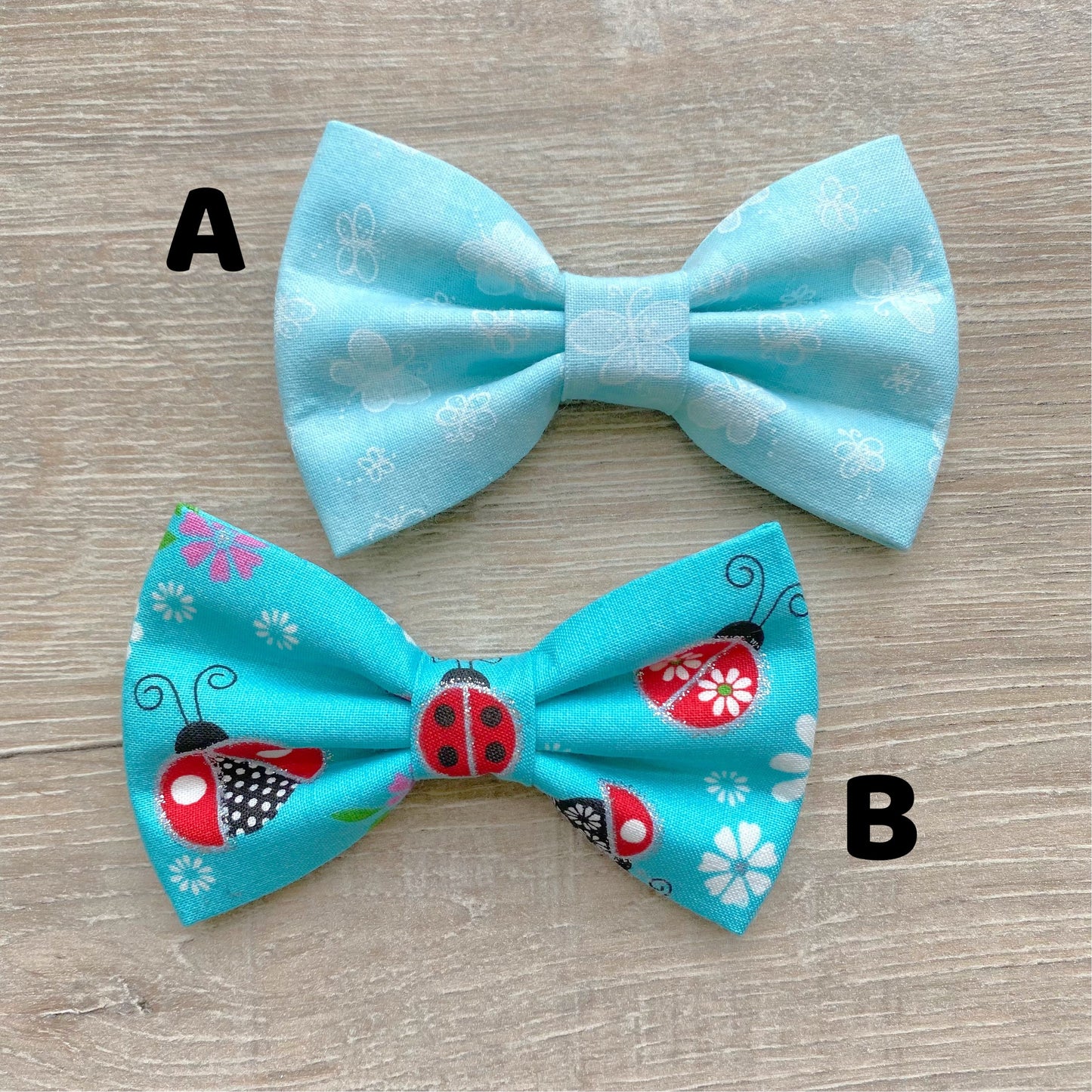 Flower Ladybug Dog Bowtie, pet accessories, bow ties, spring dog accessories, dog collar, pet bow tie