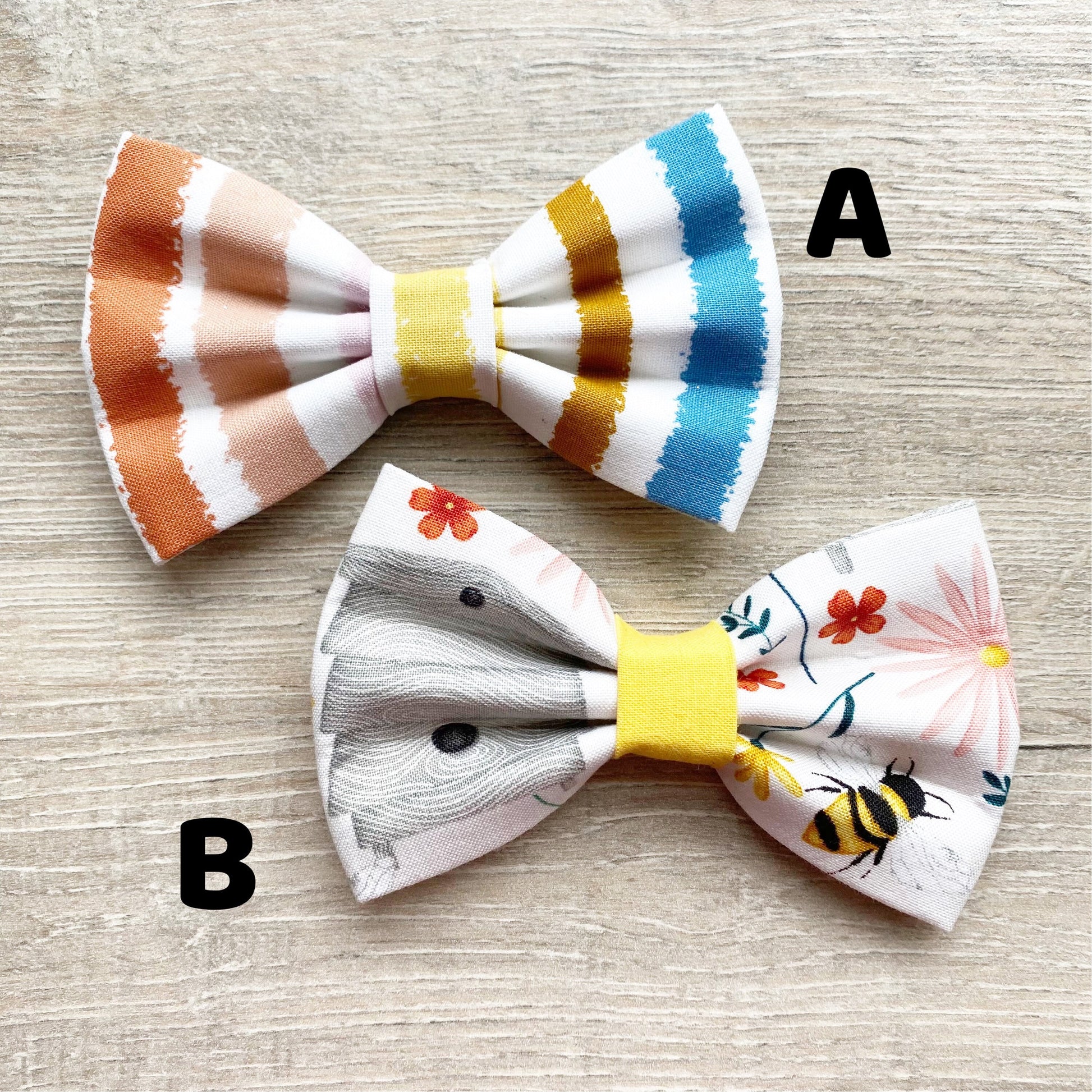 Bee Hive and Faded Rainbow Summer Dog Bowtie