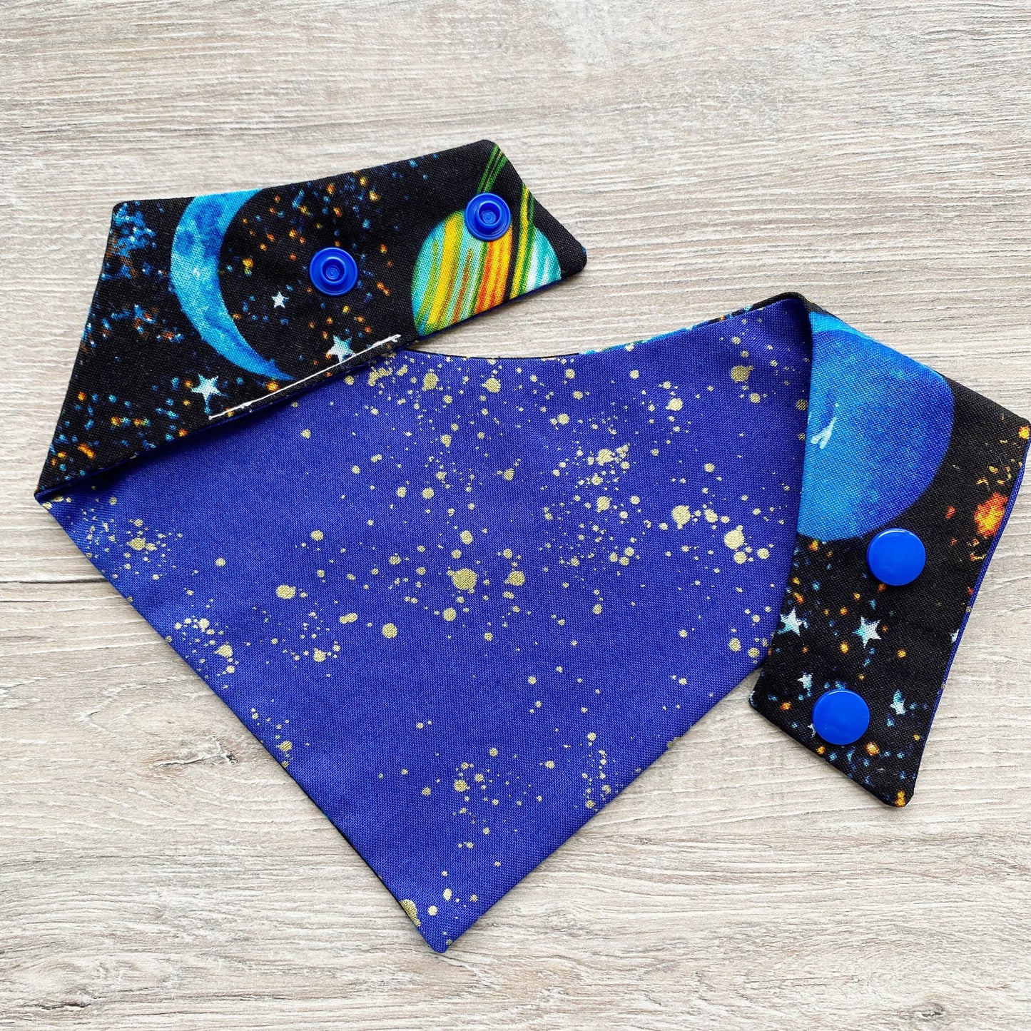Solar System Dog Bandana, Snap-On, Reversible