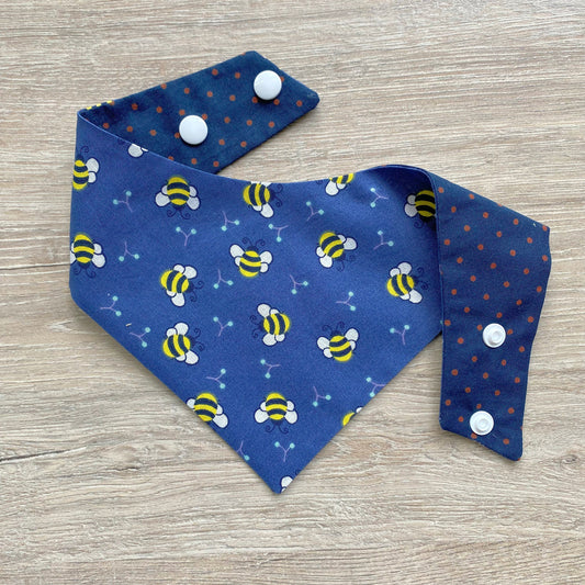 Lil Bees dog bandana, Spring Dog bandana, Snap on Bandana, Matching hair-bow, Bow and Bandana, Cute bandanas