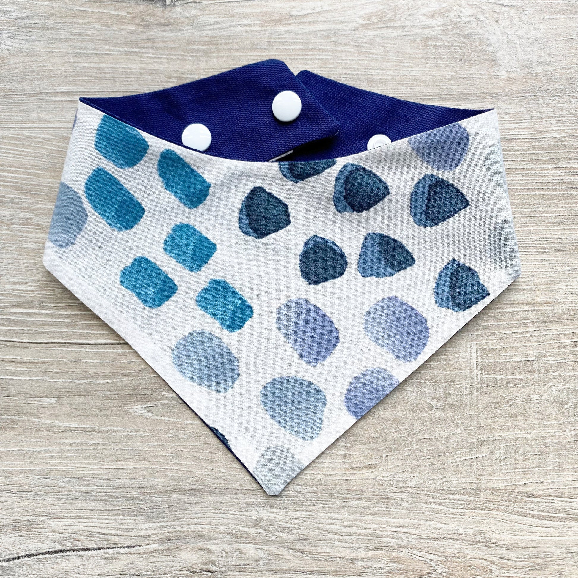 Blue watercolor marks dog bandana