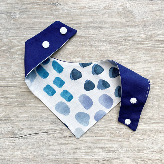 Blue watercolor marks dog bandana