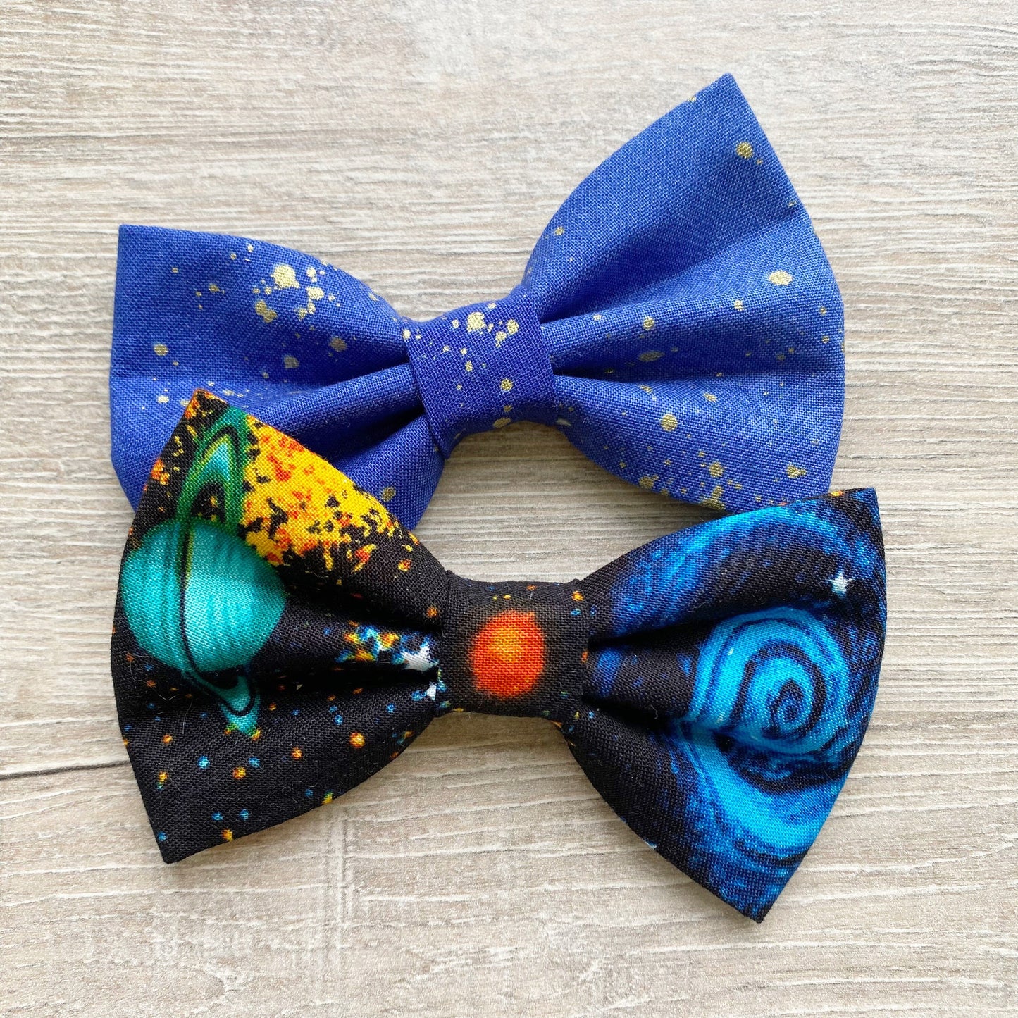 Solar System Dog Bowtie, Handmade Pet Collar Accessory