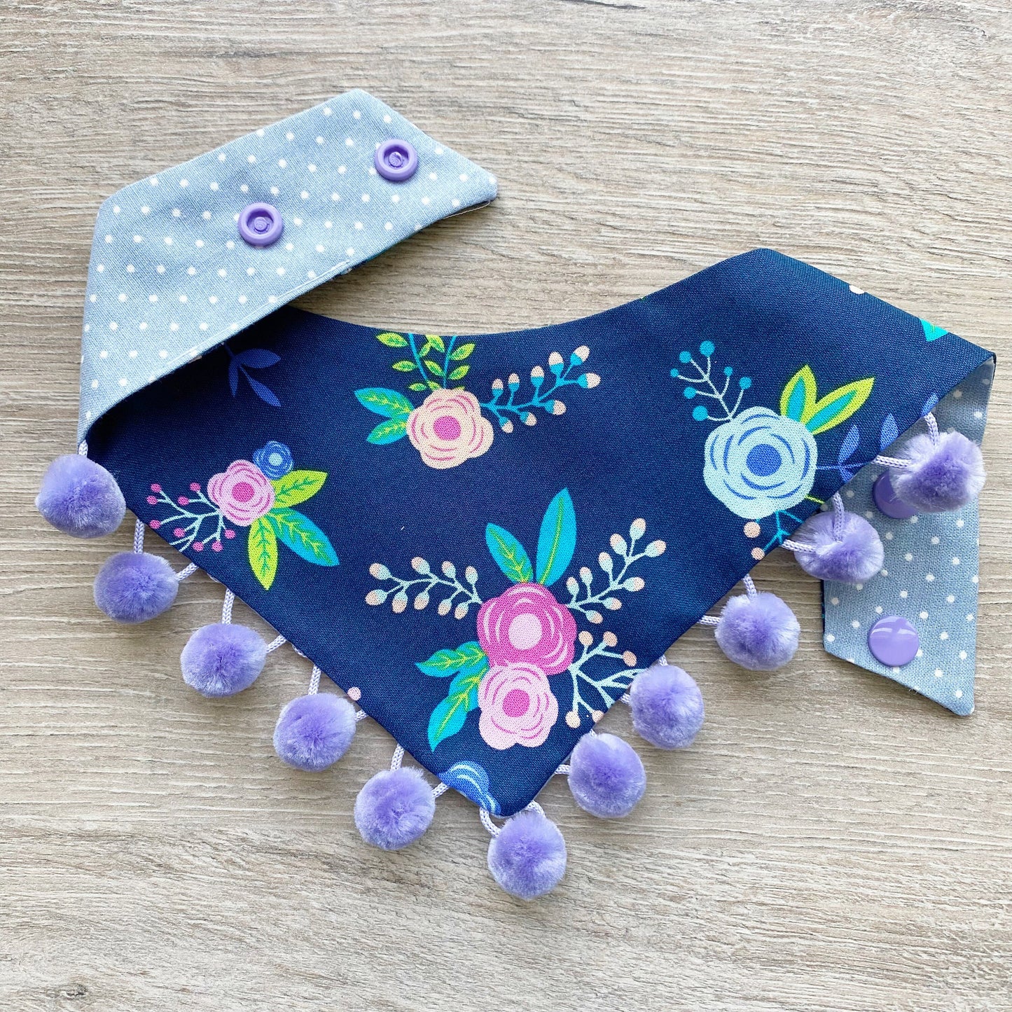 Blue Floral Dog Bandana
