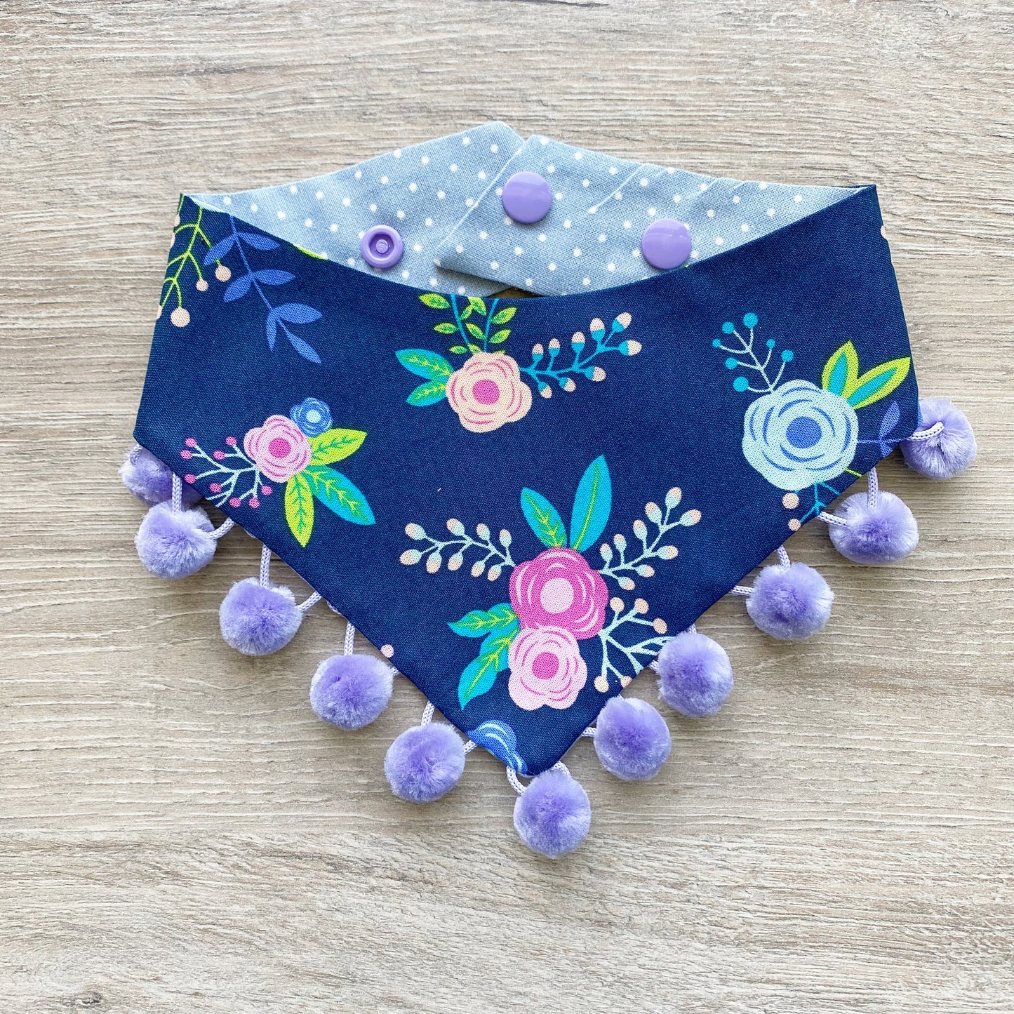 Blue Floral Dog Bandana