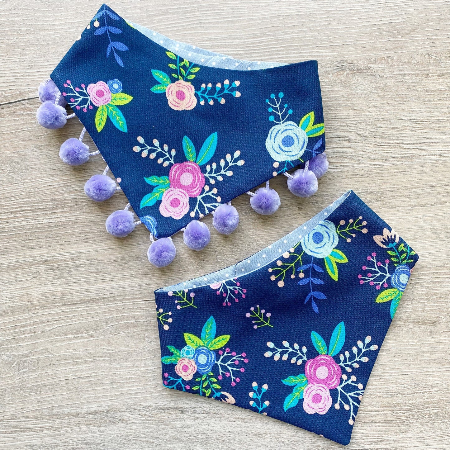 Blue Floral Dog Bandana