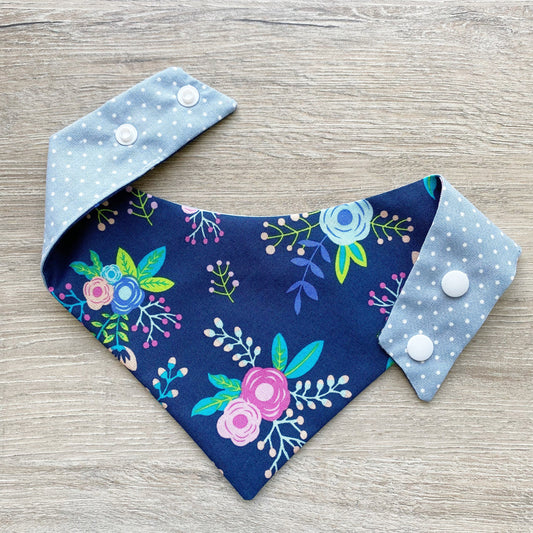 Blue Floral Dog Bandana