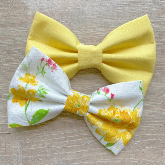 Yellow Flowers Dog Bowtie