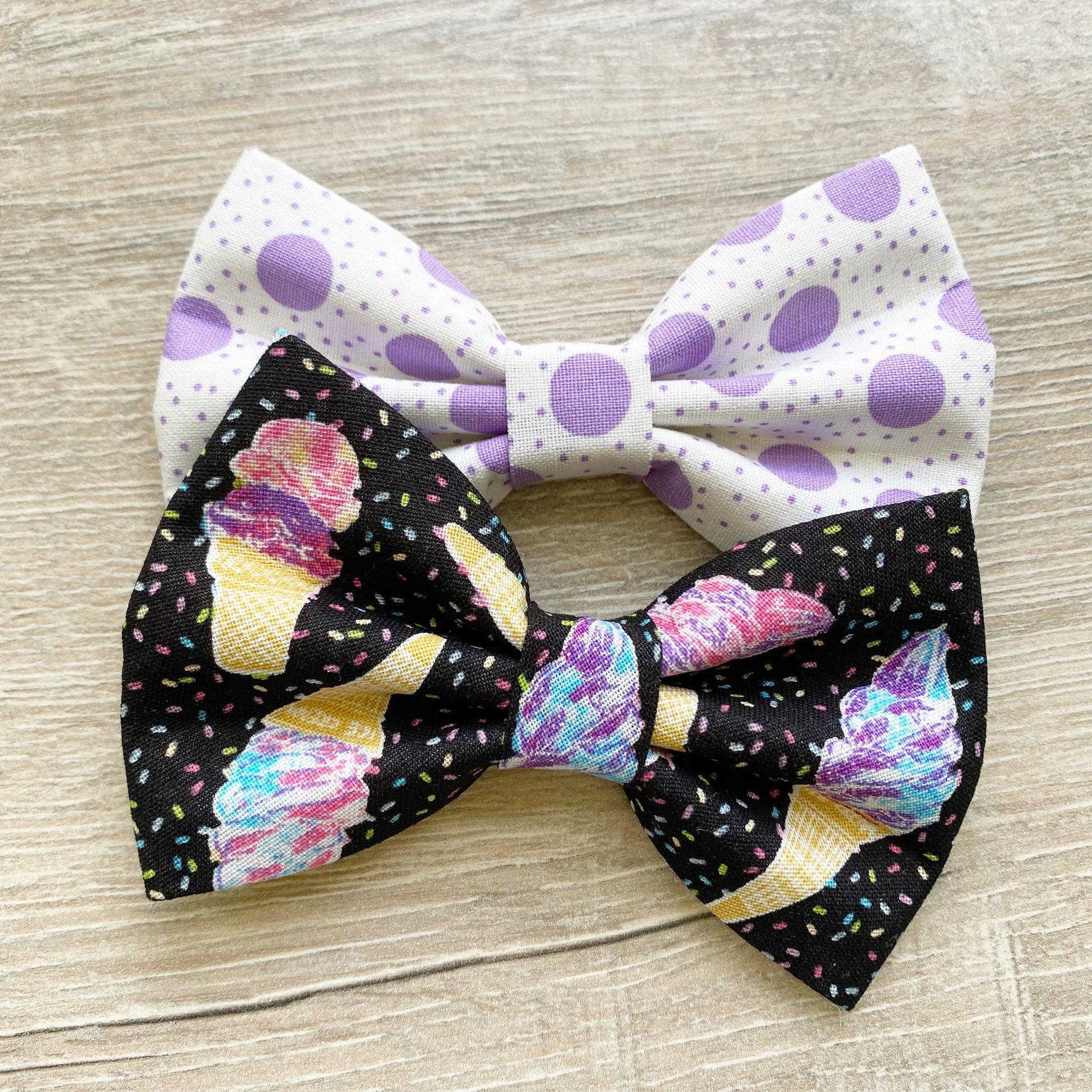 Ice Cream Sprinkles Dog Bowtie, Handmade Pet Collar Accessory