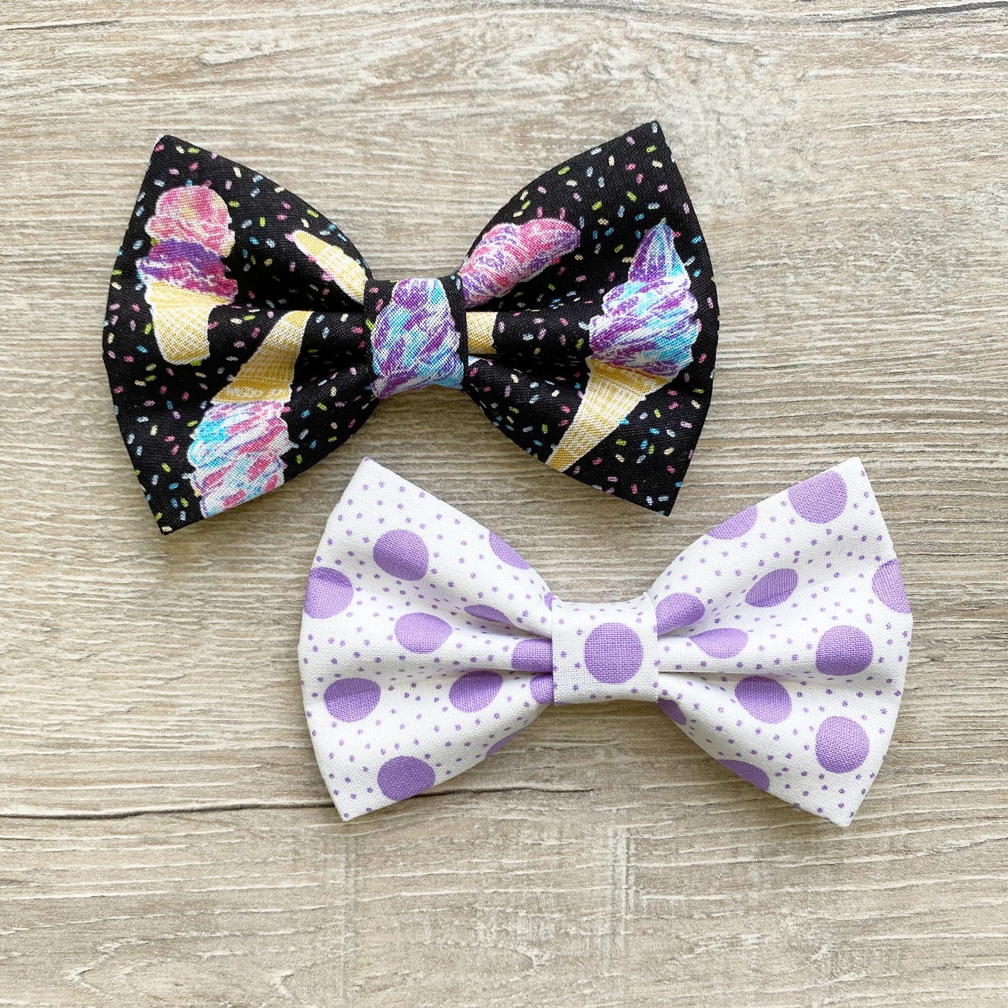 Ice Cream Sprinkles Dog Bowtie, Handmade Pet Collar Accessory