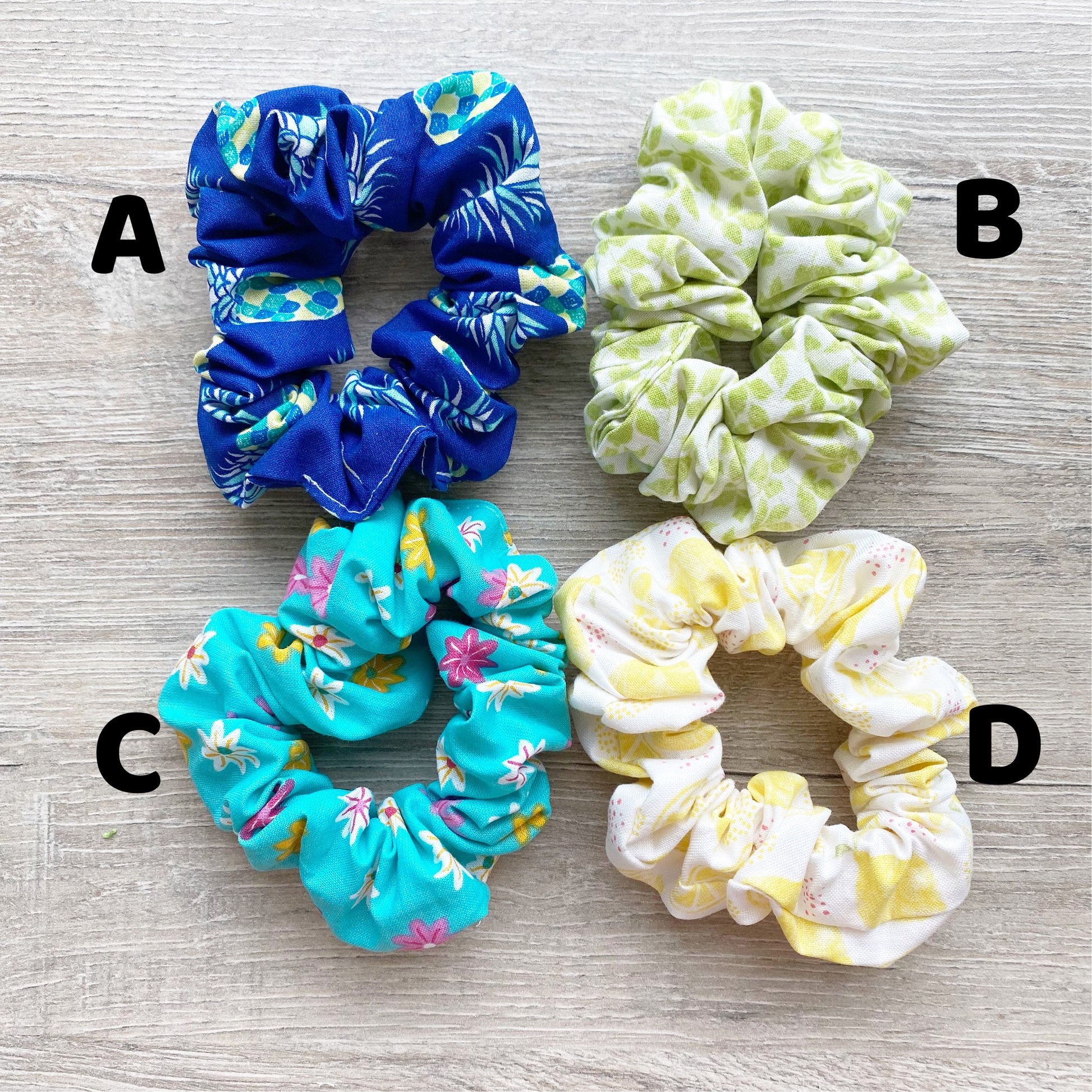 Matching Dog Bandana and Hair Scrunchies, Cotton Hair Ties