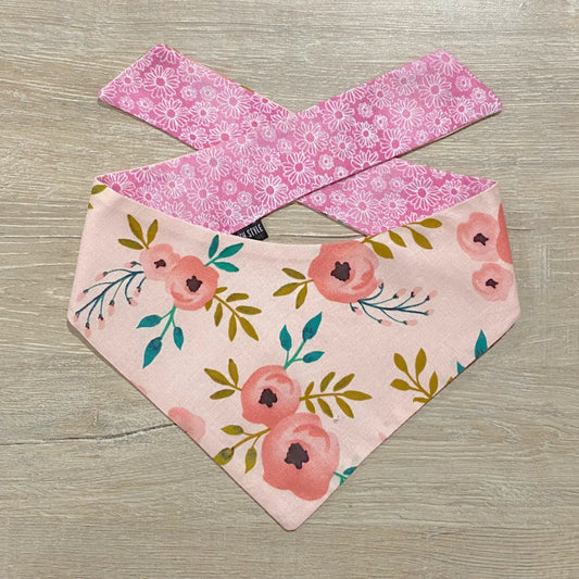 Pink Flower Dog Bandana