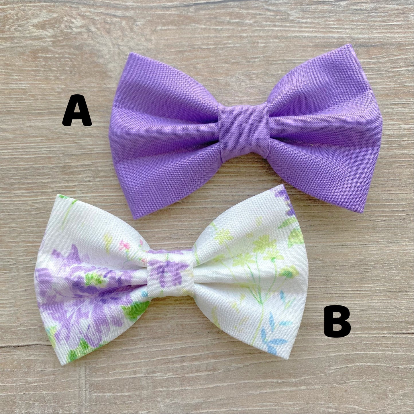 Purple Flowers Dog Bowtie, Handmade Pet Collar Accessory