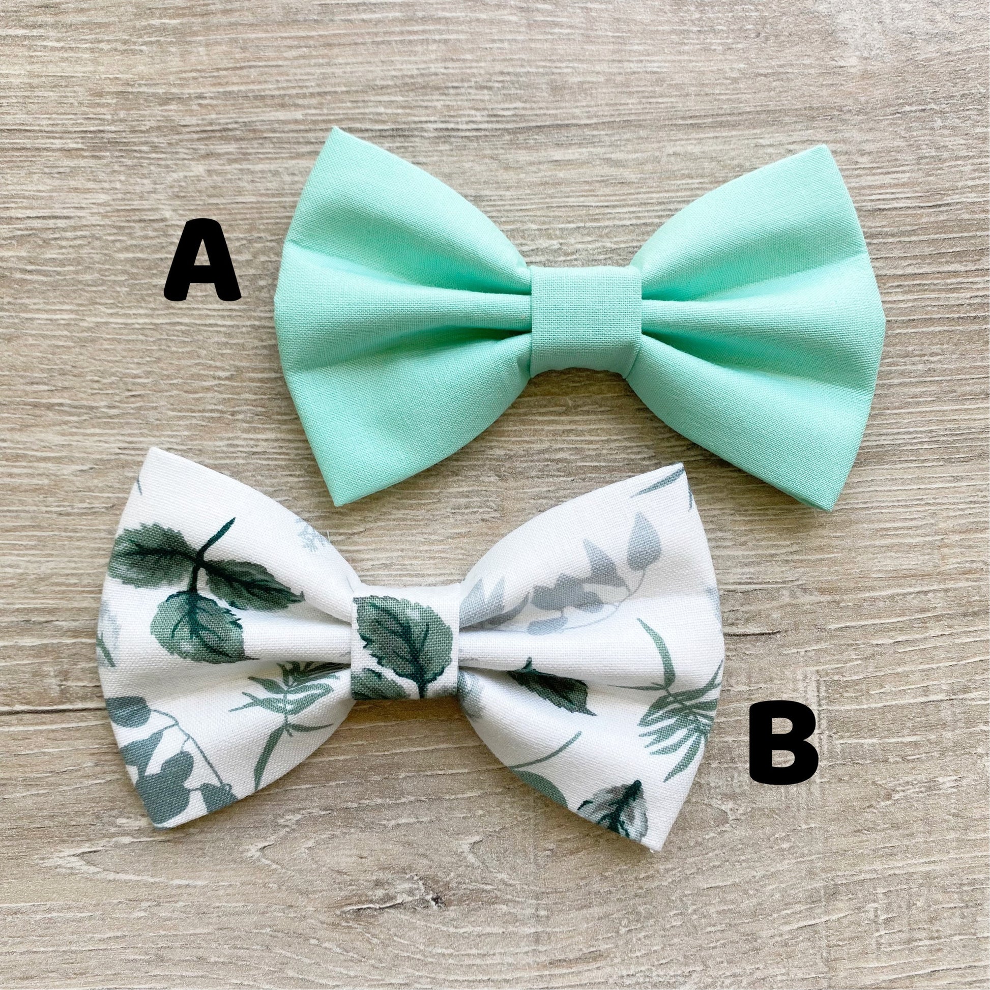 Mint Leaves Dog Bowtie, Adjustable Pet Collar Accessory