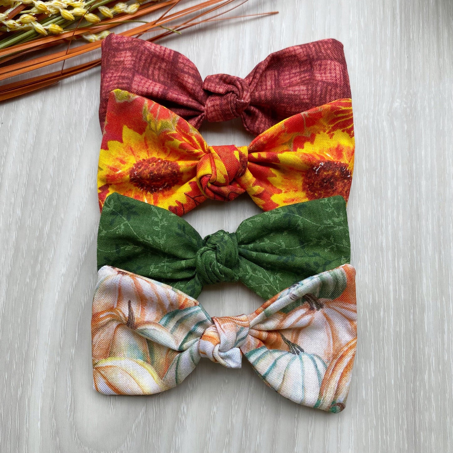Fall Dog Hair Bow, Sunflowers, Pumpkin Piles, Pet Accessories
