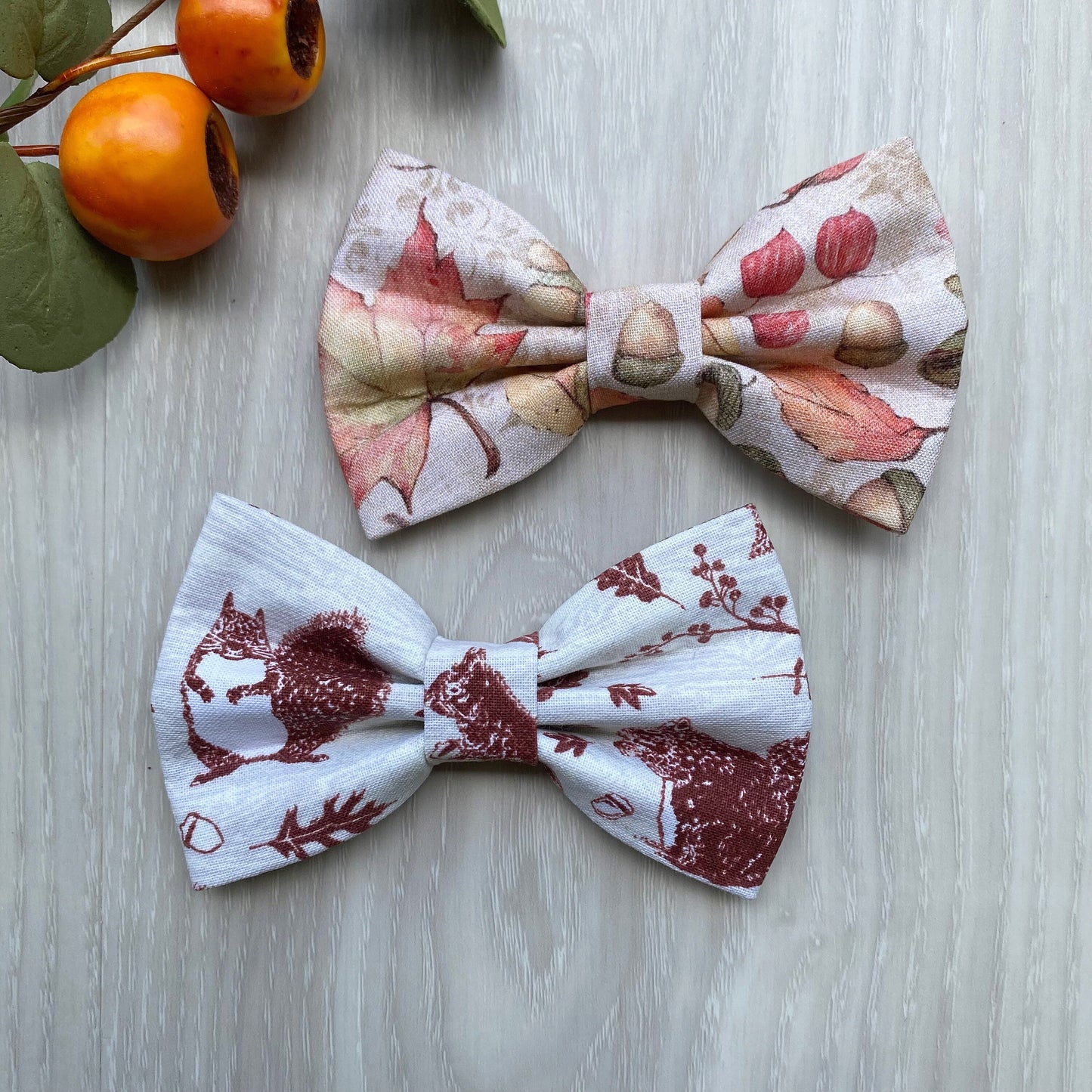 Fall dog bowtie, Nutty Squirrel bowtie, pet accessories, bow ties, dog accessories, dog collar, pet bowtie