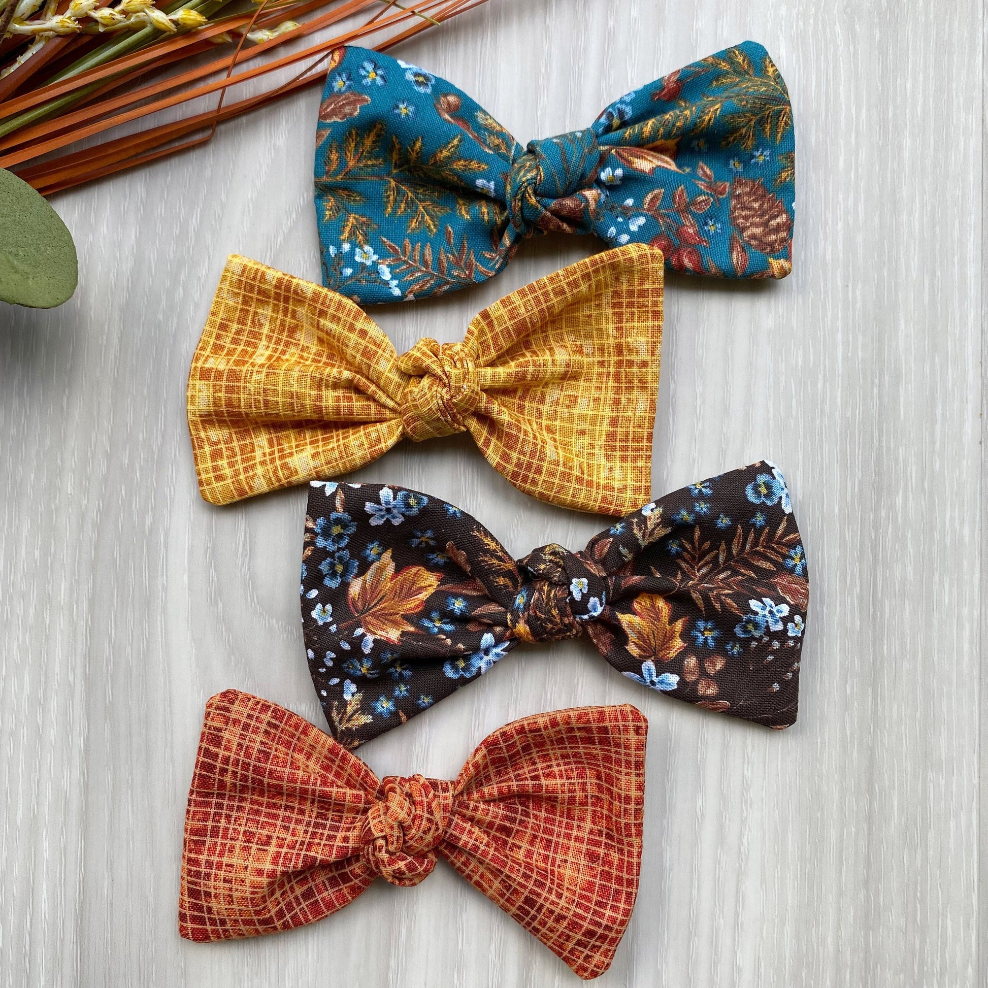 Fall Floral Dog Hair Bow, Autumn Accessories