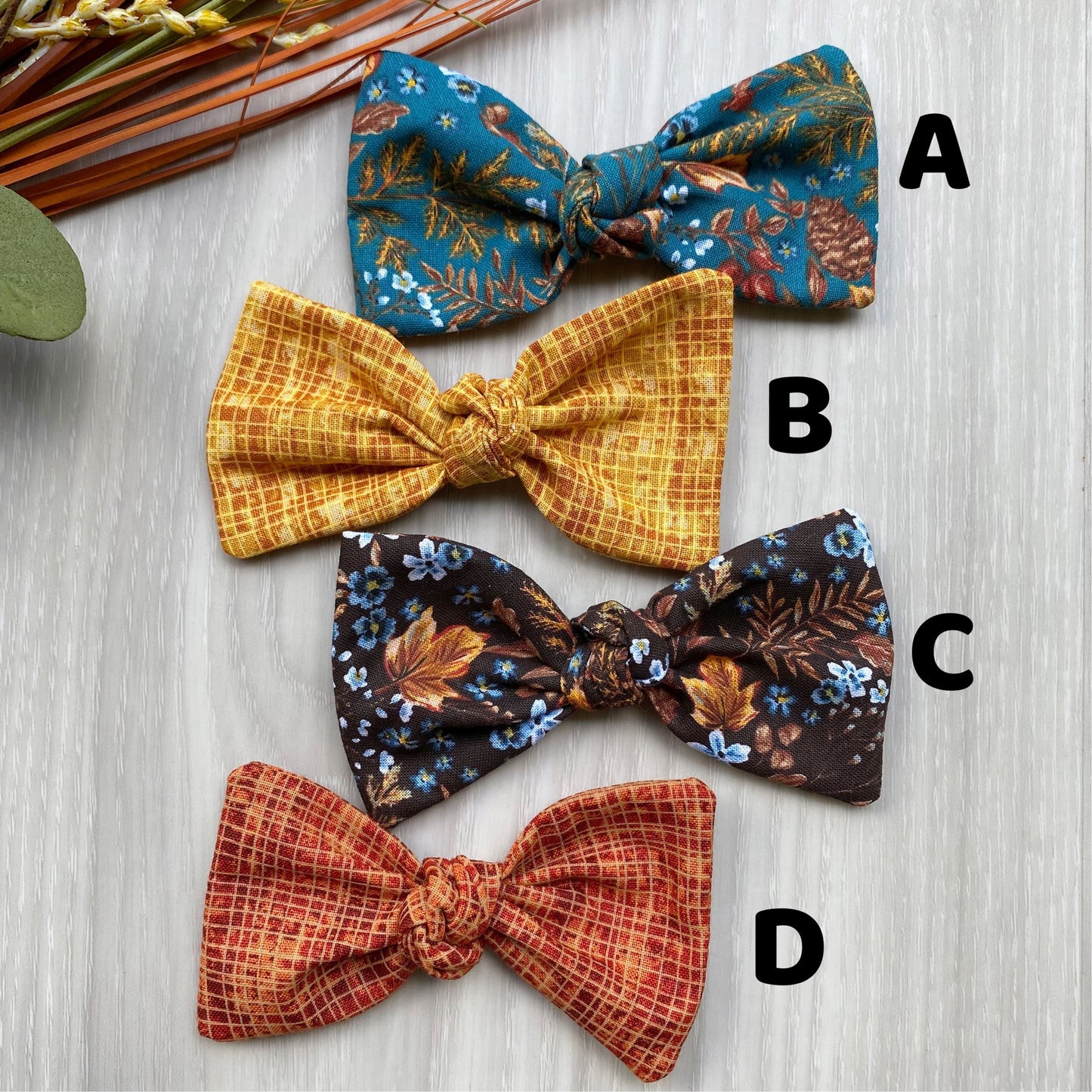 Fall Floral Dog Hair Bow, Autumn Accessories
