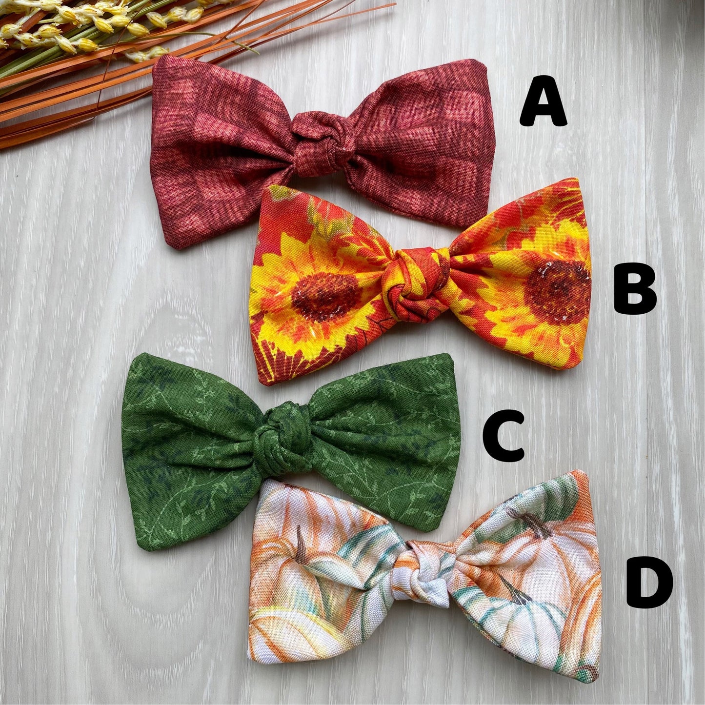 Fall Dog Hair Bow, Sunflowers, Pumpkin Piles, Pet Accessories