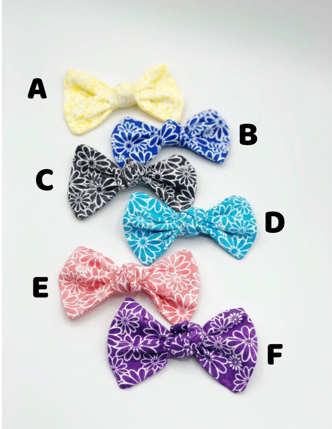 Floral Dog Bow Clip, Tropical Spring Cotton Hair Accessory