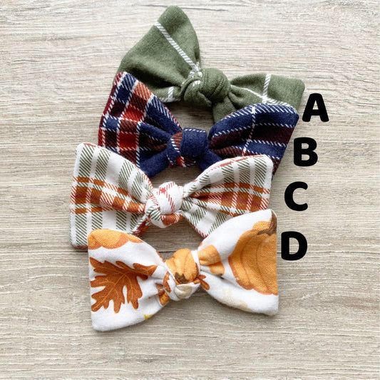 Fall Plaid Dog Hair Bow, Handmade Cotton Clip