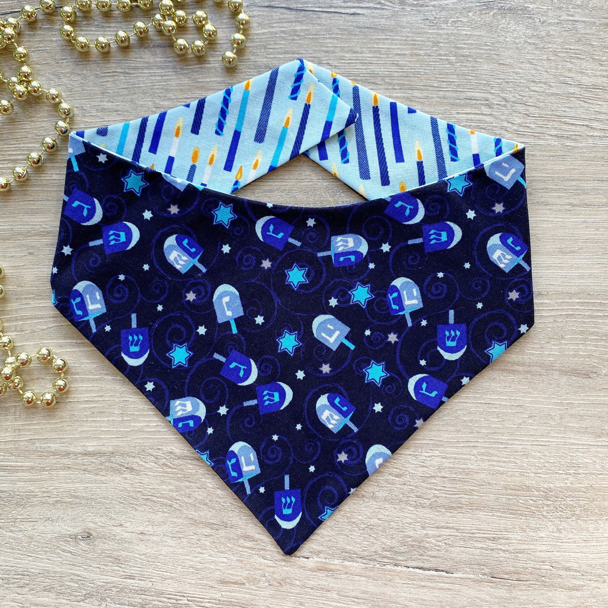 New! Hanukkah Dog bandana, Jewish dog bandana, Snap on Bandana, Matching hair-bow, Light candles, Hair Scrunchies, Happy Challah Days