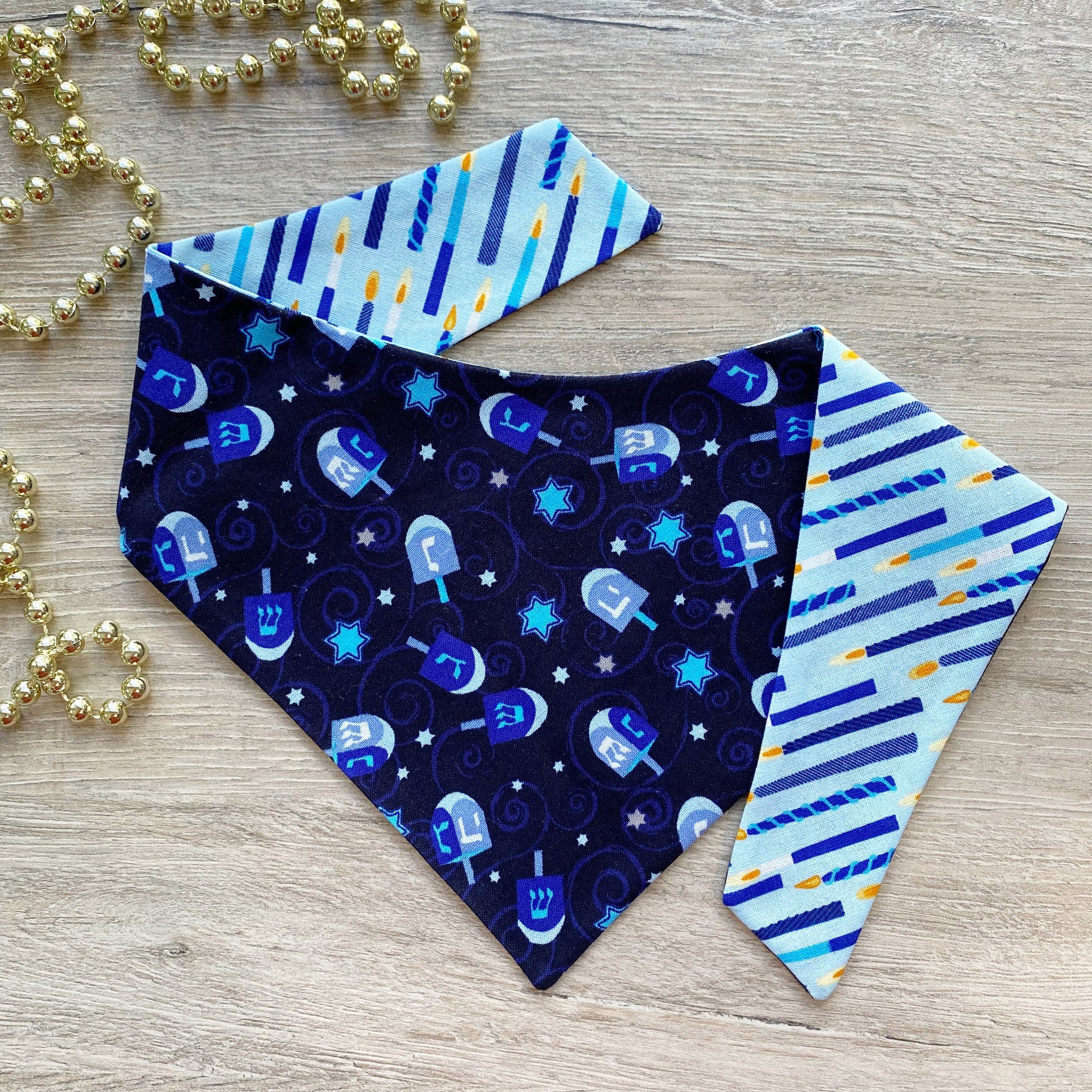 New! Hanukkah Dog bandana, Jewish dog bandana, Snap on Bandana, Matching hair-bow, Light candles, Hair Scrunchies, Happy Challah Days