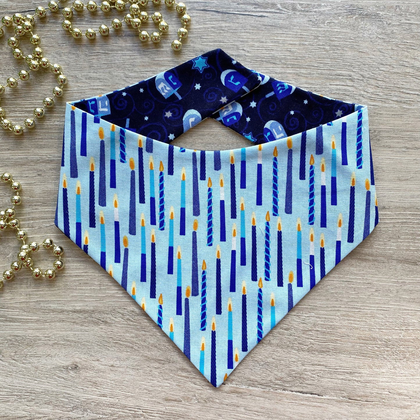 New! Hanukkah Dog bandana, Jewish dog bandana, Snap on Bandana, Matching hair-bow, Light candles, Hair Scrunchies, Happy Challah Days