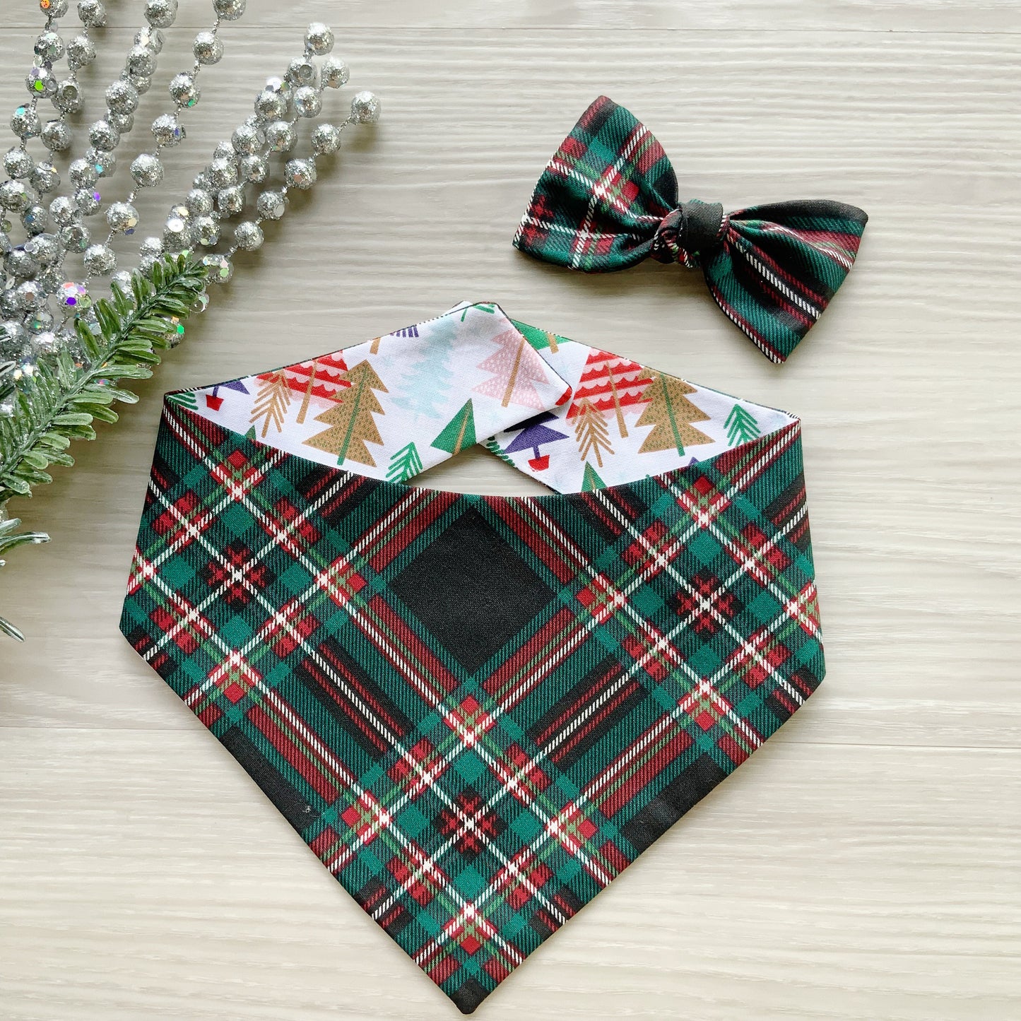 Christmas tree Dog bandana. 2d trees