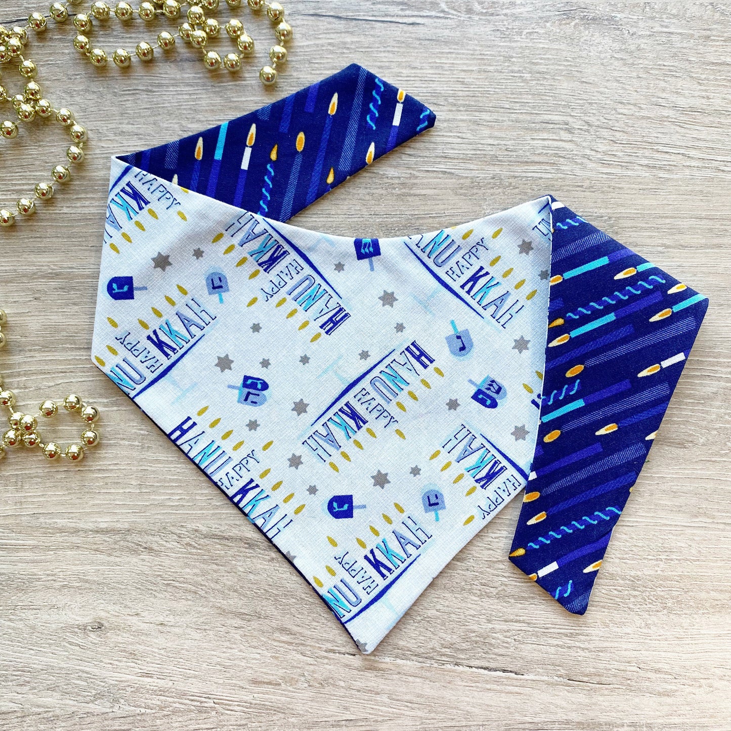 New! Hanukkah Dog bandana, Jewish dog bandana, Snap on Bandana, Matching hair-bow, Light candles, Hair Scrunchies, Happy Challah Days