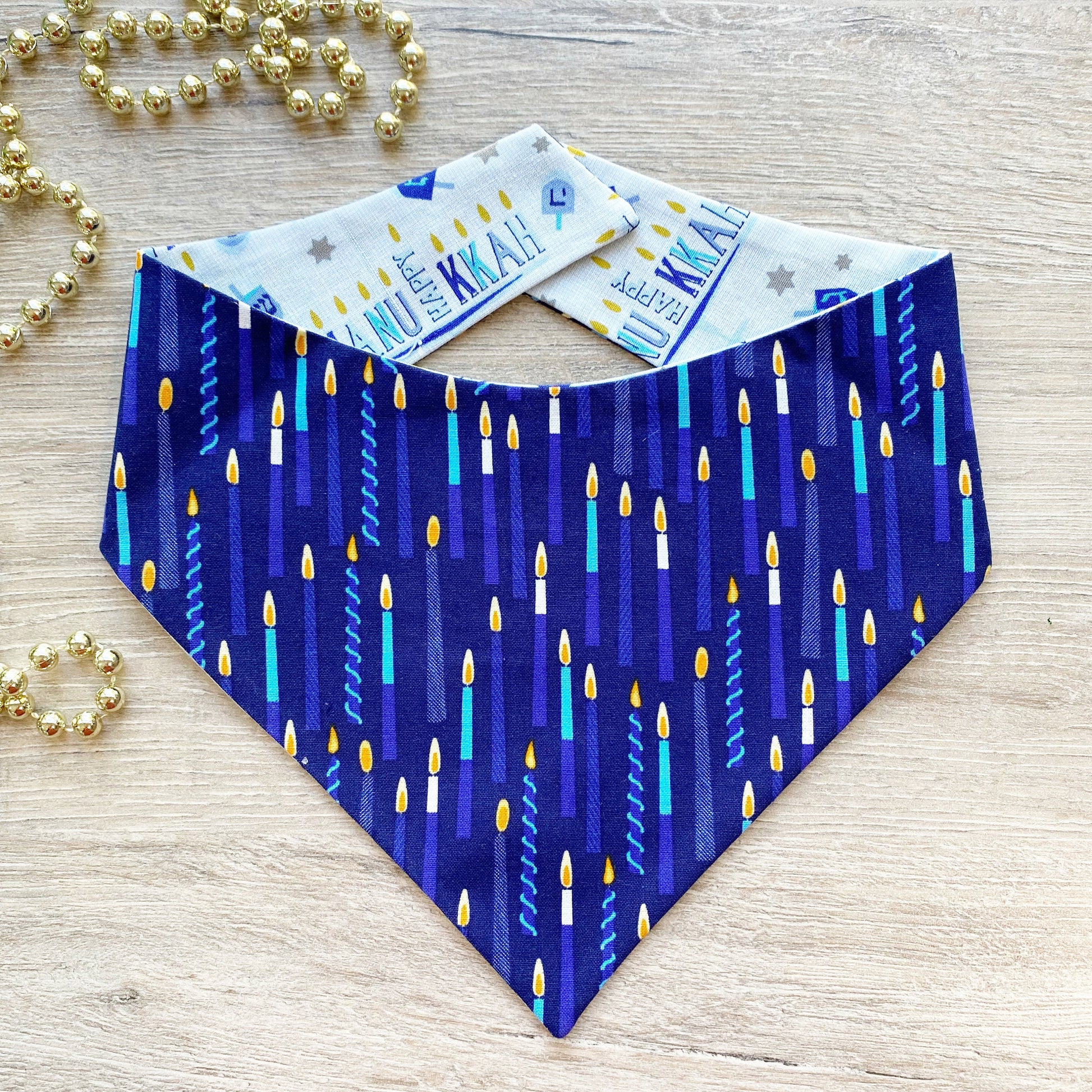 New! Hanukkah Dog bandana, Jewish dog bandana, Snap on Bandana, Matching hair-bow, Light candles, Hair Scrunchies, Happy Challah Days