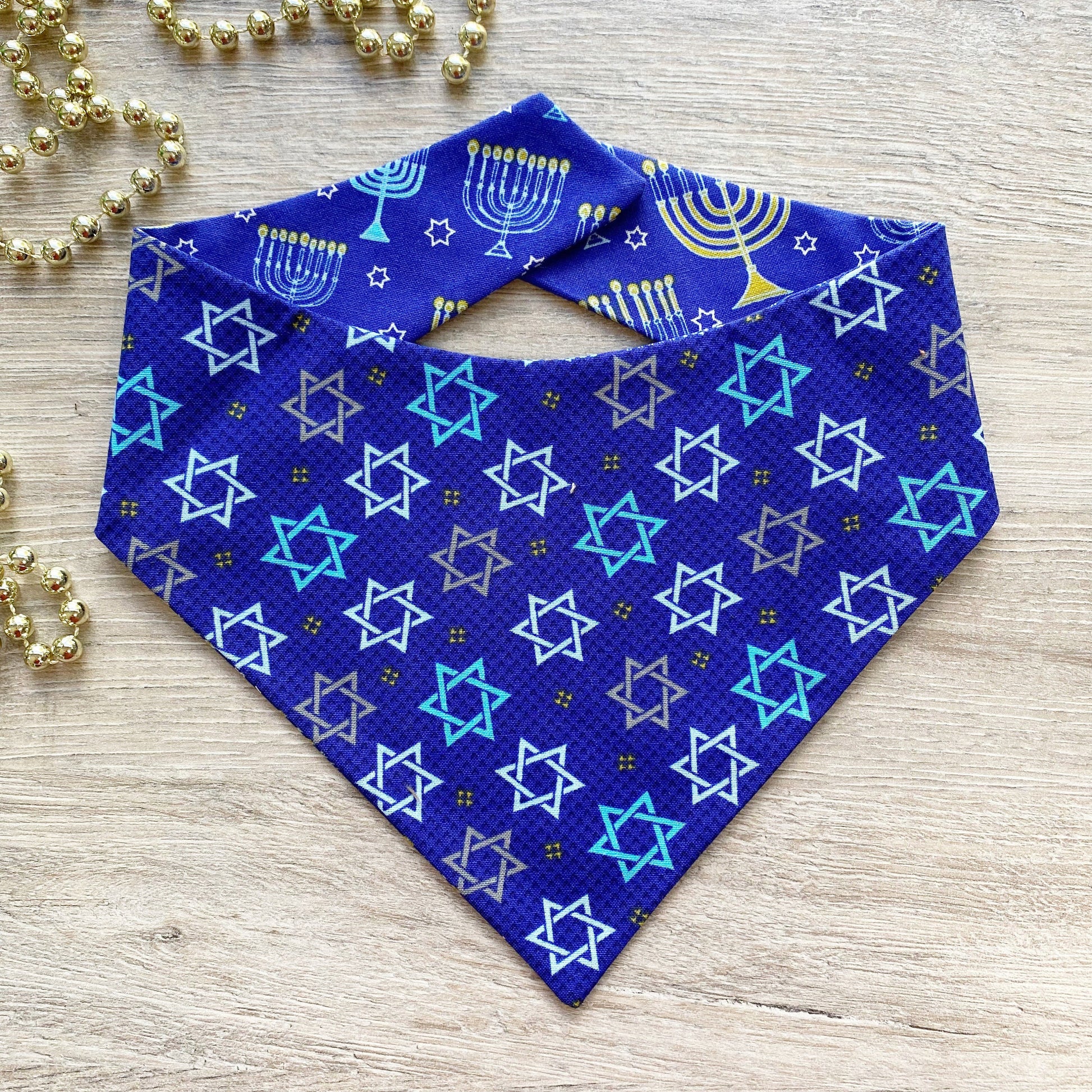 New! Hanukkah Dog bandana, Jewish dog bandana, Snap on Bandana, Matching hair-bow, Light candles, Hair Scrunchies, Happy Challah Days