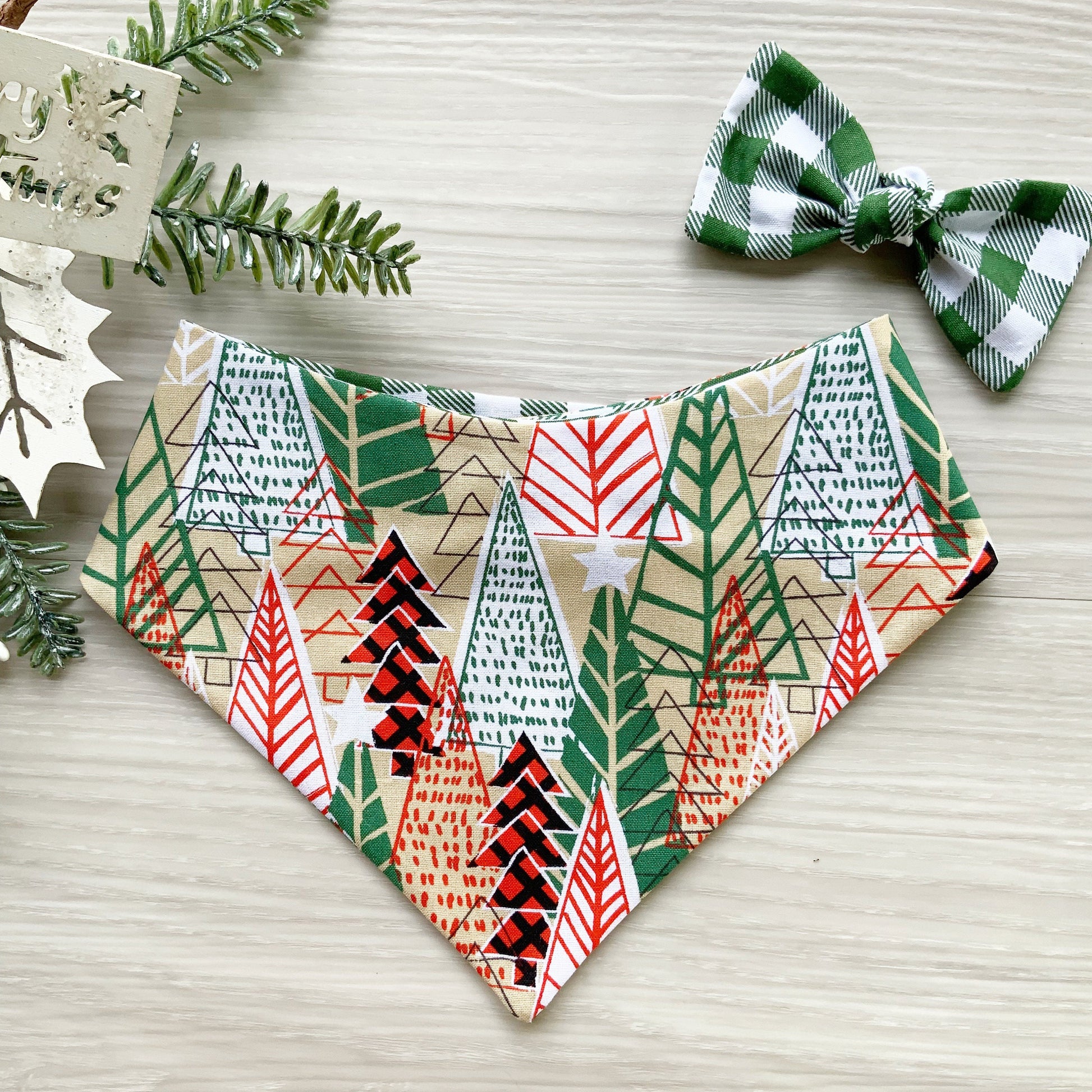 Abstract Christmas Tree Dog bandana