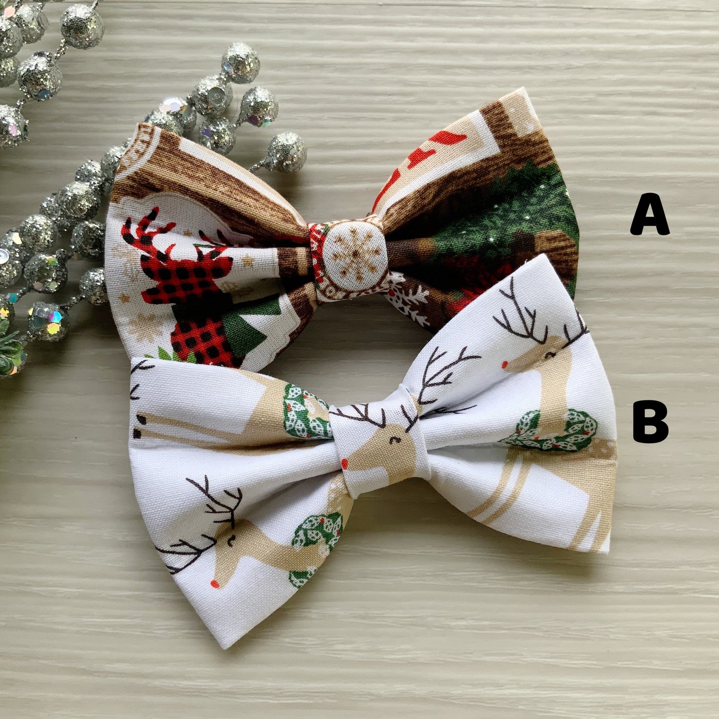 Christmas dog bowties, smile snowman and red stripes