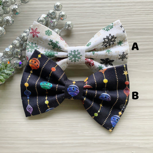 Christmas dog bowties smile snowman and red stripes