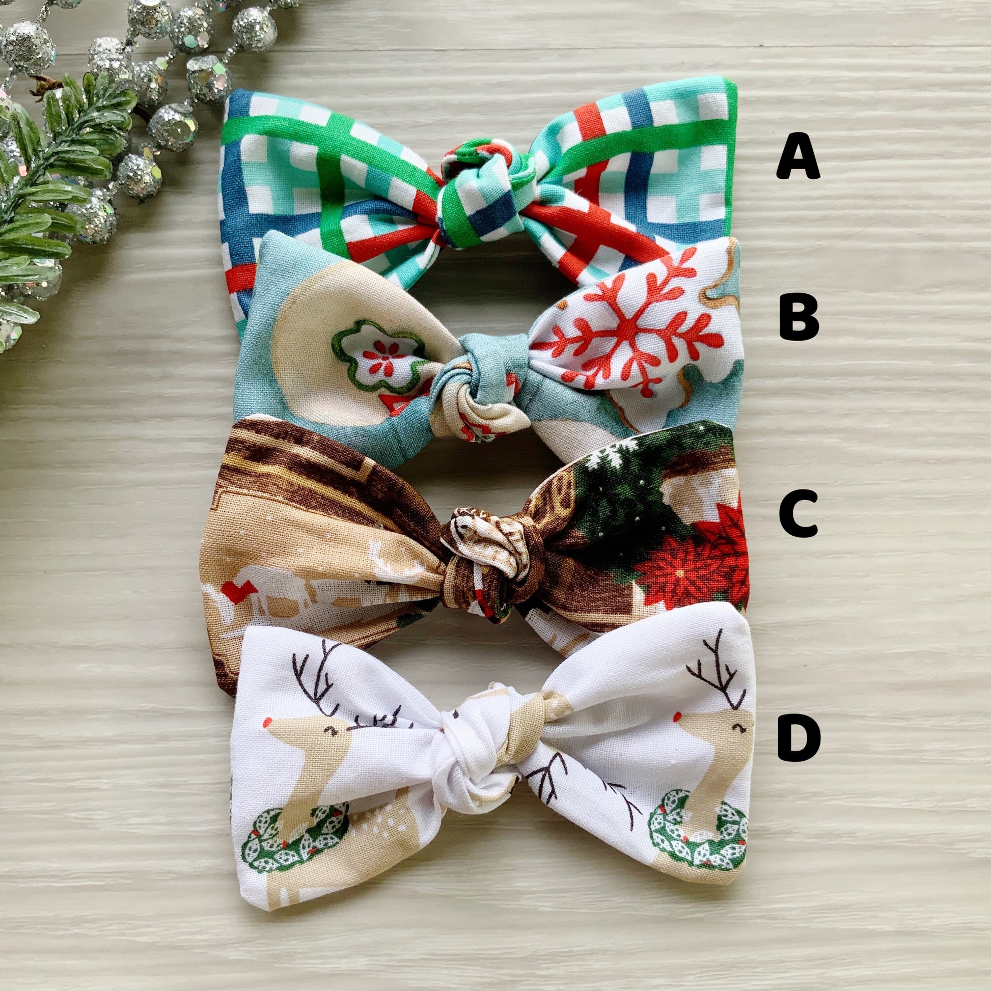 Christmas hair bows, holiday hair clip for dogs, alligator clip, french barrette, Dog accessories, winter dog hair bows
