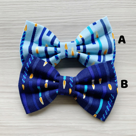 Hanukkah Dog bowties, candles lights, Jewish Dog bowties, Dog Collar Bow Tie, Dog Accessories,
