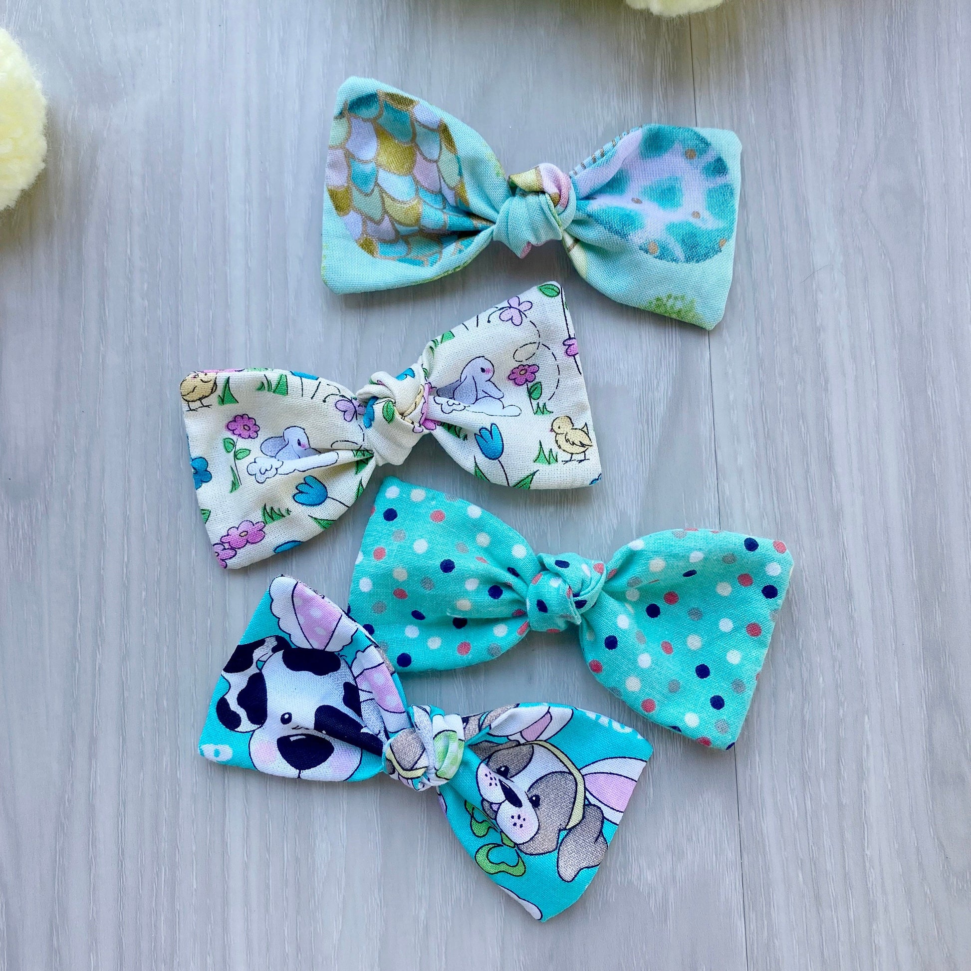 Easter Dog Bow, Cotton Hair Clip, French Barrette
