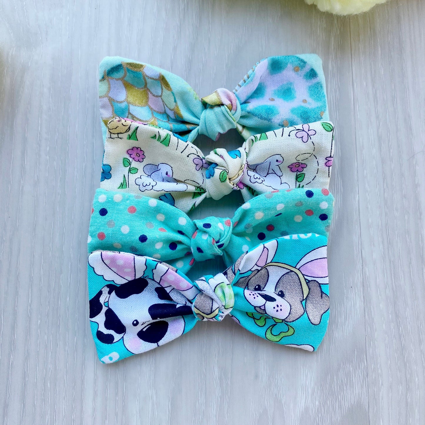 Easter Dog Bow, Cotton Hair Clip, French Barrette