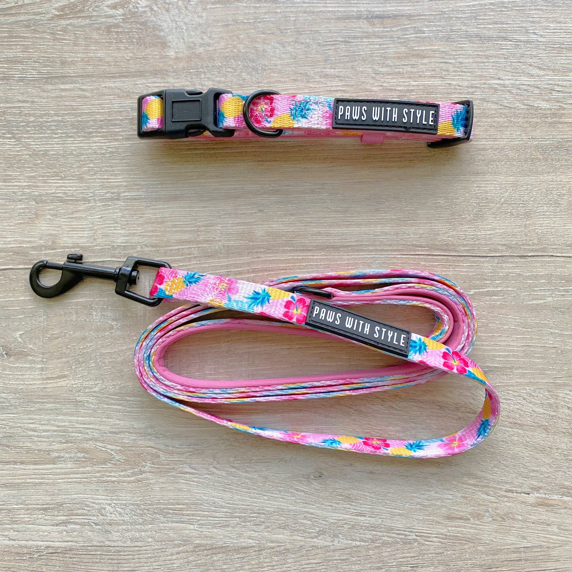 BUNDLE Set Pink Pineapple Dog Adjustable Harness