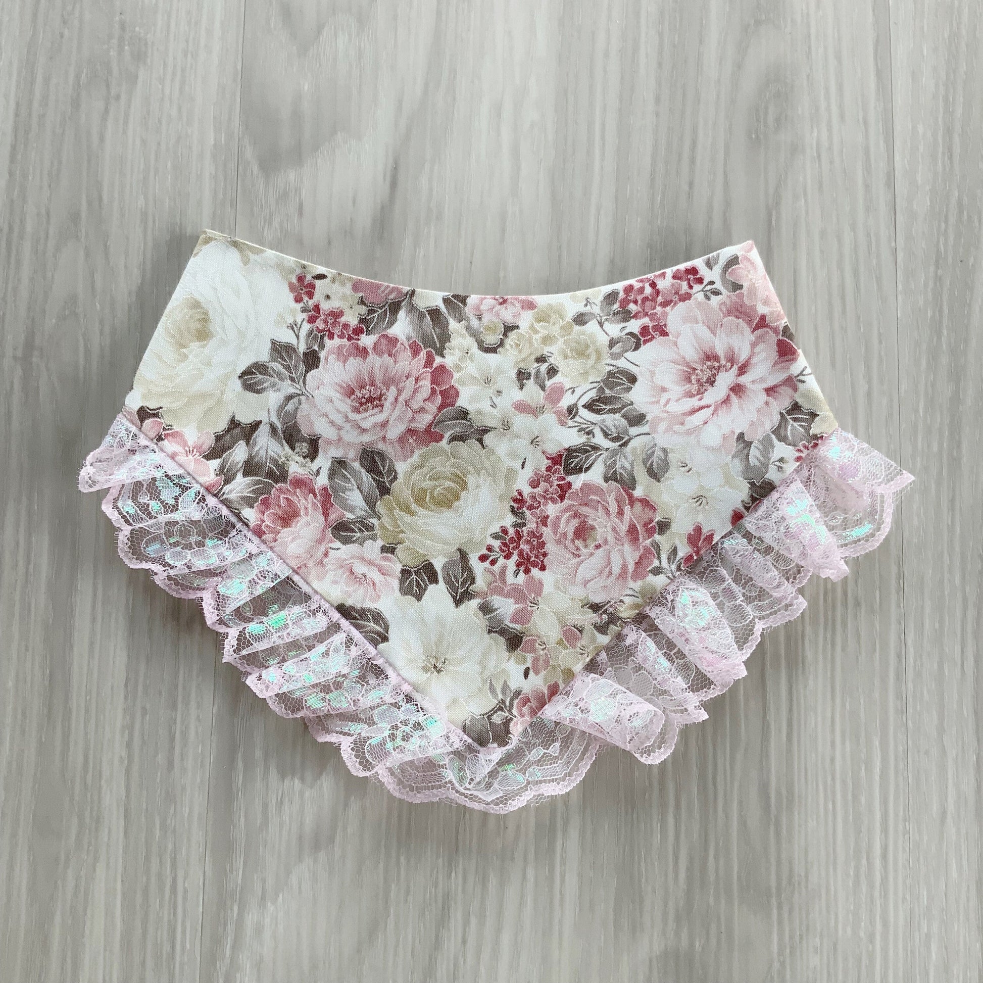 Spring Floral Dog Bandana with lace