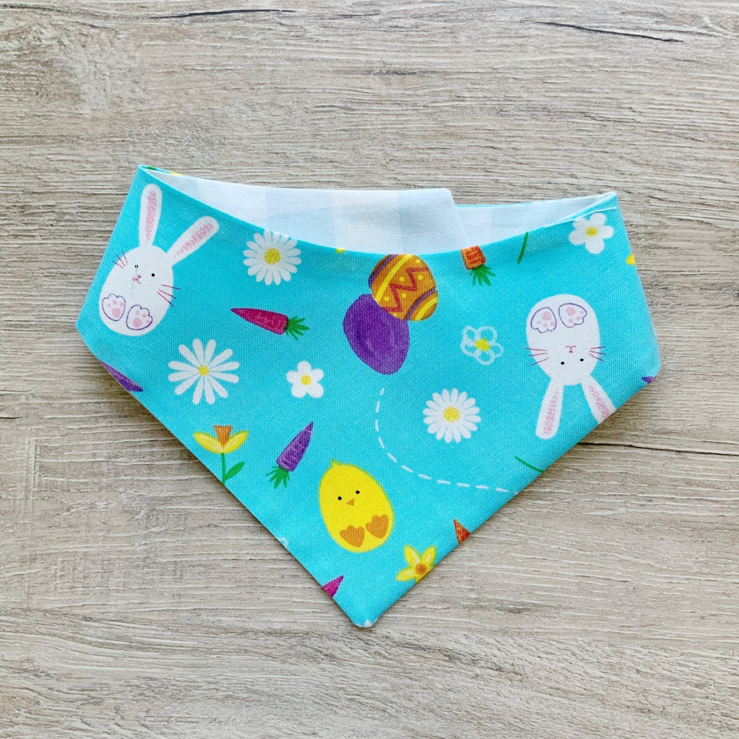Easter Dog Bandana with Bow, Spring Floral, Snap On Pet Scarf