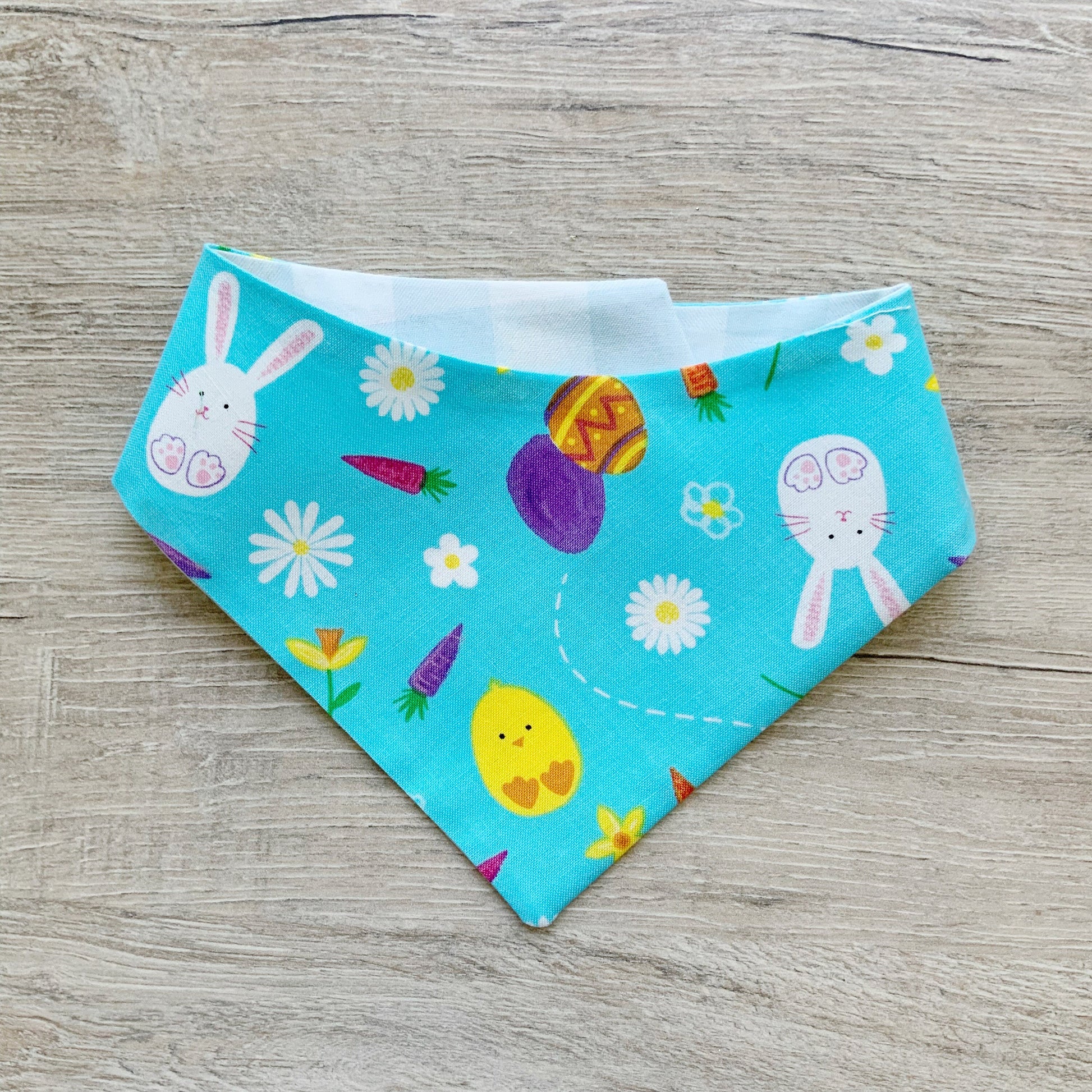 Easter Dog Bandana with Bow, Spring Floral, Snap On Pet Scarf