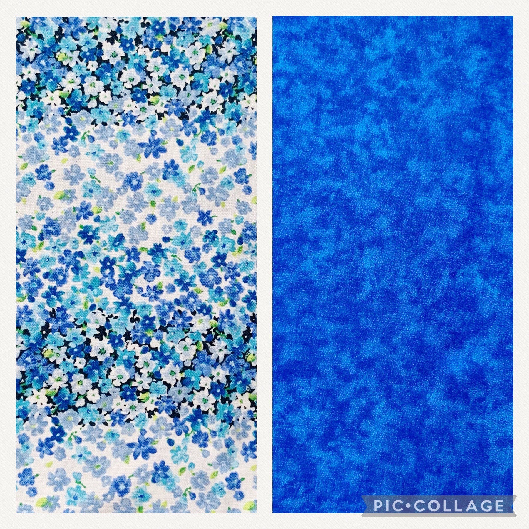 Blue Floral Dog Bandana, Snap-On Reversible Pet Scarf