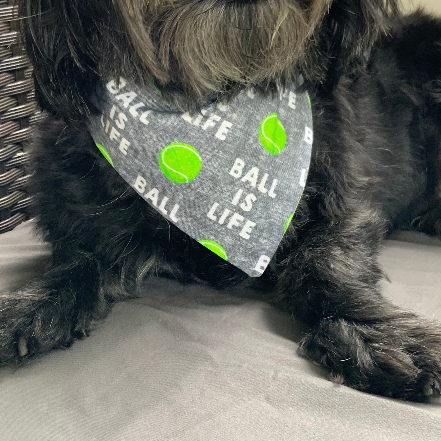 Ball is life Dog bandana Tennis ball bandana